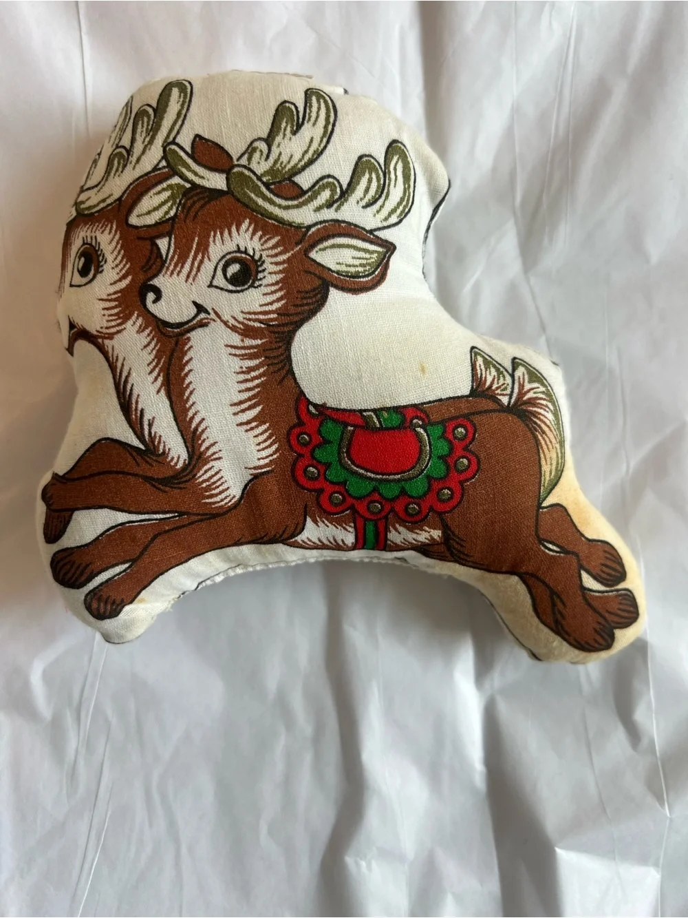 Christmas Reindeer and Sleigh Decorative Pillow Set - Red, Green, Brown